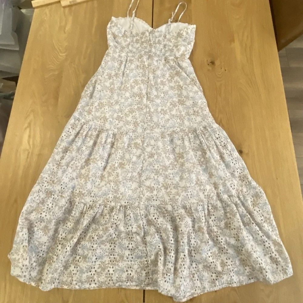 Audrey Parks floral print spaghetti strap eyelet maxi dress Small by Francesca's